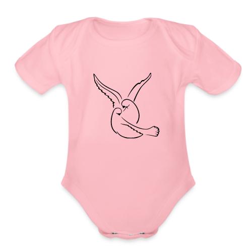 EMBRACED_TURTLEDOVES - Organic Short Sleeve Baby Bodysuit