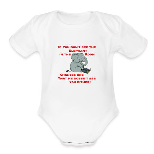Elephant in the Room Meme - Organic Short Sleeve Baby Bodysuit