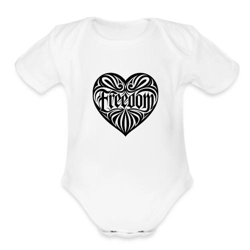 FREEDOM in Heart - Organic Short Sleeve Baby Bodysuit