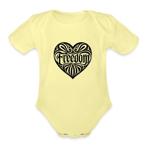 FREEDOM in Heart - Organic Short Sleeve Baby Bodysuit