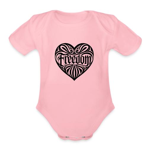 FREEDOM in Heart - Organic Short Sleeve Baby Bodysuit