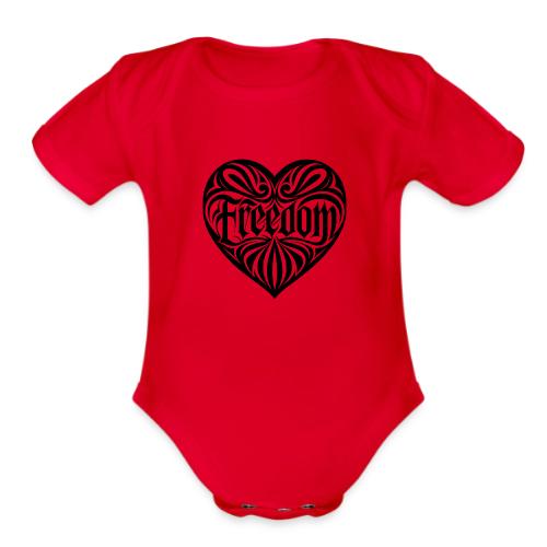 FREEDOM in Heart - Organic Short Sleeve Baby Bodysuit