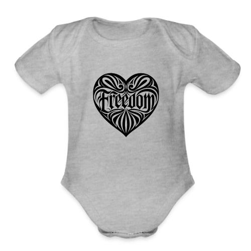 FREEDOM in Heart - Organic Short Sleeve Baby Bodysuit