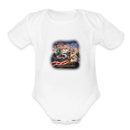1776-2026 | Celebrating 250 Years of Freedom - Organic Short Sleeve Baby Bodysuit
