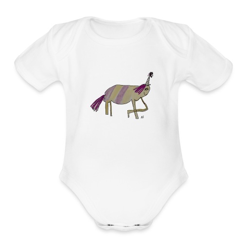 Party unicorn - Organic Short Sleeve Baby Bodysuit