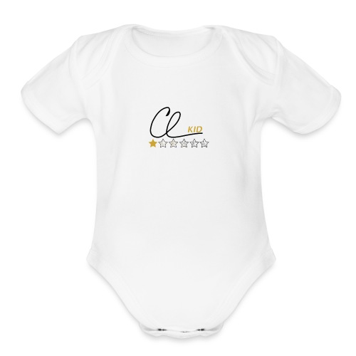 Black n Gold Logo - Organic Short Sleeve Baby Bodysuit