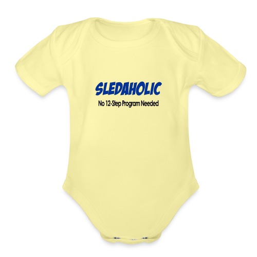 Sledaholic 12 Step Program - Organic Short Sleeve Baby Bodysuit