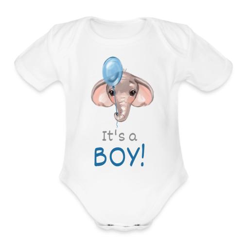 It s a boy - Organic Short Sleeve Baby Bodysuit