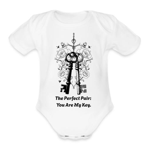 Valentine love keys - Organic Short Sleeve Baby Bodysuit
