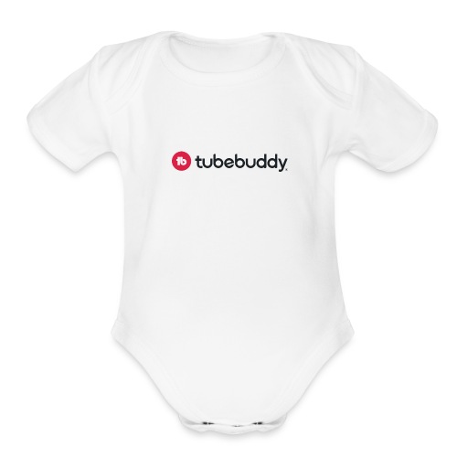 TubeBuddy Logo on Light - Organic Short Sleeve Baby Bodysuit