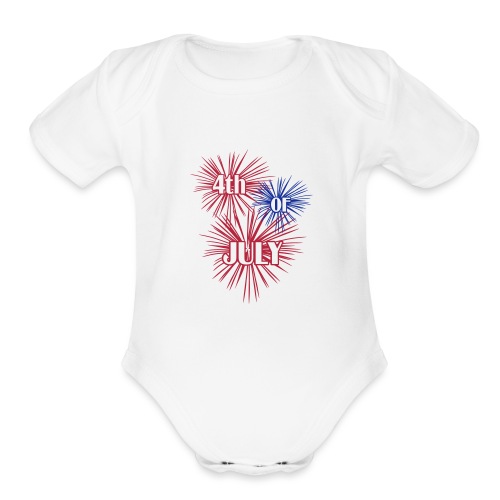 July 4th Fireworks Tee - Organic Short Sleeve Baby Bodysuit