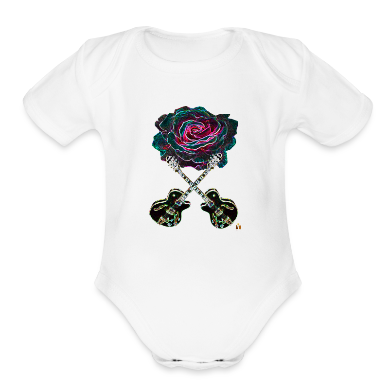 Black Rose - Organic Short Sleeve Baby Bodysuit