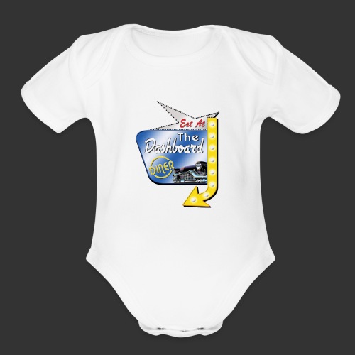 The Dashboard Diner Square Logo - Organic Short Sleeve Baby Bodysuit