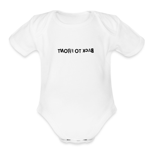 Back To Front Word Art - Organic Short Sleeve Baby Bodysuit