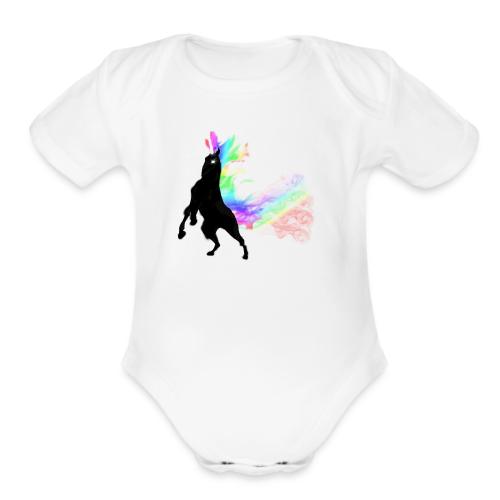 Rainbow Unicorn - Organic Short Sleeve Baby Bodysuit