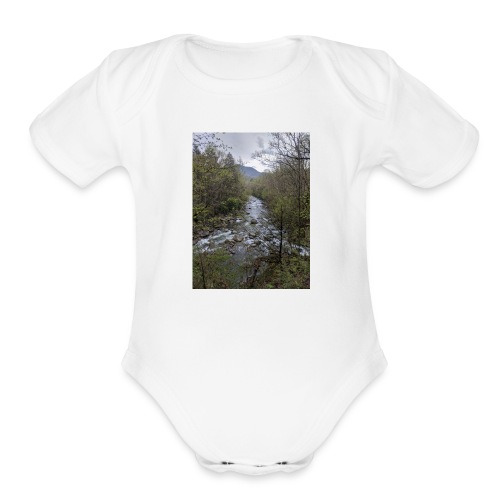 Greenbrier River in Great Smoky Mountains N. P. - Organic Short Sleeve Baby Bodysuit