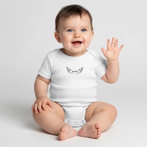 Kato Black Logo - Organic Short Sleeve Baby Bodysuit