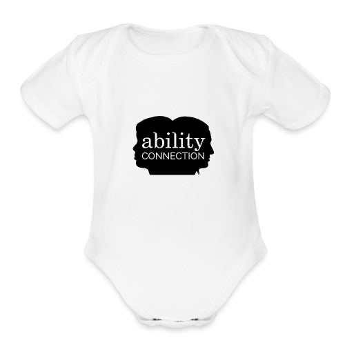 AbilityConnectionLogo Black 7in - Organic Short Sleeve Baby Bodysuit