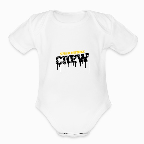 saskhoodz crew - Organic Short Sleeve Baby Bodysuit