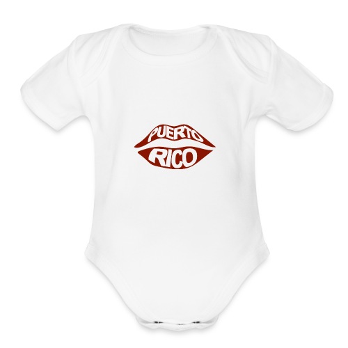 Puerto Rico Lips - Organic Short Sleeve Baby Bodysuit