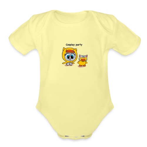 Cosplay party yellow - Organic Short Sleeve Baby Bodysuit