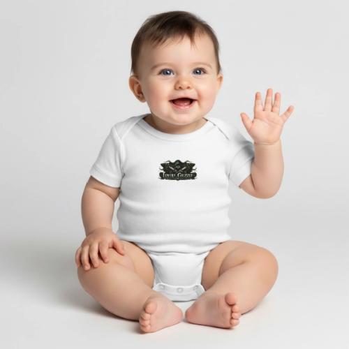 Lovely Grizzly logo - Organic Short Sleeve Baby Bodysuit