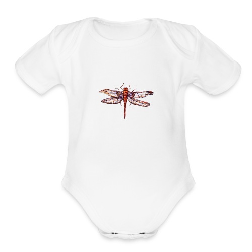 Dragonfly red - Organic Short Sleeve Baby Bodysuit