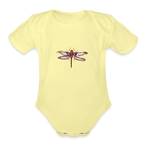 Dragonfly red - Organic Short Sleeve Baby Bodysuit