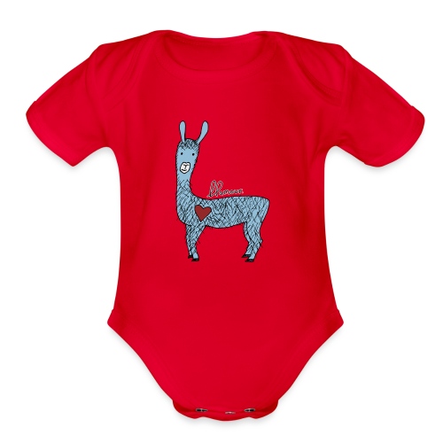 Cute llama - Organic Short Sleeve Baby Bodysuit