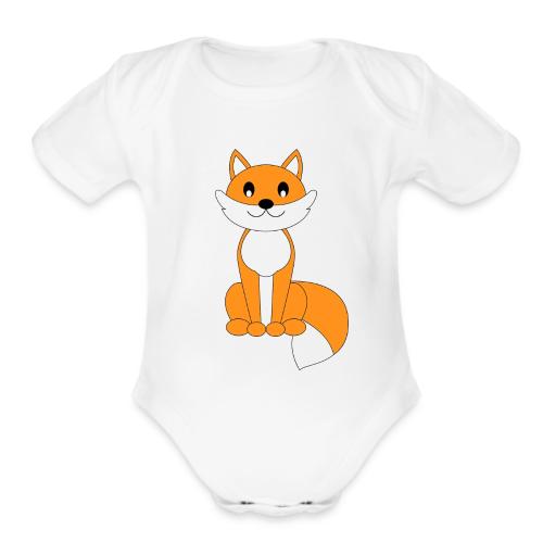Clever Orange Fox - Infant Apparel and Cocoa Mug - Organic Short Sleeve Baby Bodysuit