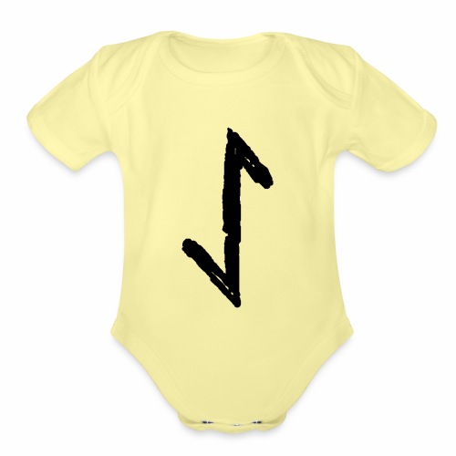 Elder Futhark Rune Eihwaz - Letters AE - Y - EI - Organic Short Sleeve Baby Bodysuit