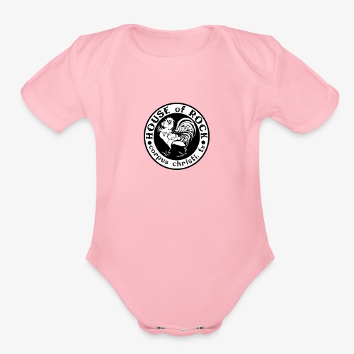 House of Rock round logo - Organic Short Sleeve Baby Bodysuit