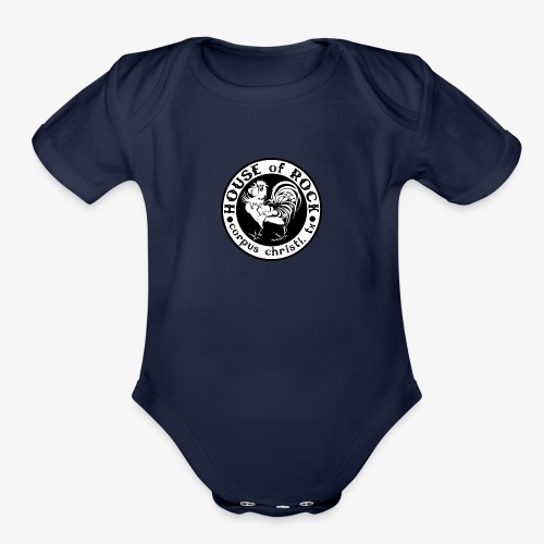 House of Rock round logo - Organic Short Sleeve Baby Bodysuit