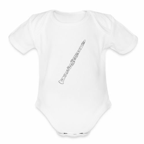 Clarinet · black rotate - Organic Short Sleeve Baby Bodysuit