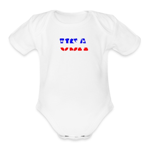 USAts USA stars and stripes AMERICA - Organic Short Sleeve Baby Bodysuit