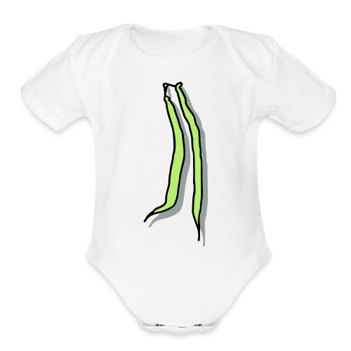 Green Beans Farmer Gardening - Organic Short Sleeve Baby Bodysuit
