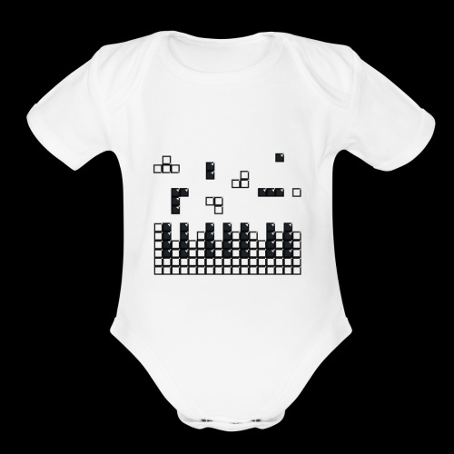 Hit the Brick Piano Keys - Organic Short Sleeve Baby Bodysuit