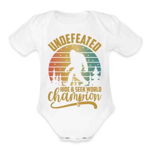 Undefeated Hide and Seek World Champ - Organic Short Sleeve Baby Bodysuit