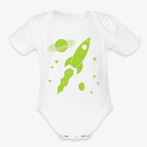 rocket green - Organic Short Sleeve Baby Bodysuit