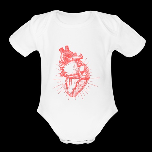 Hand Sketched Heart - Organic Short Sleeve Baby Bodysuit