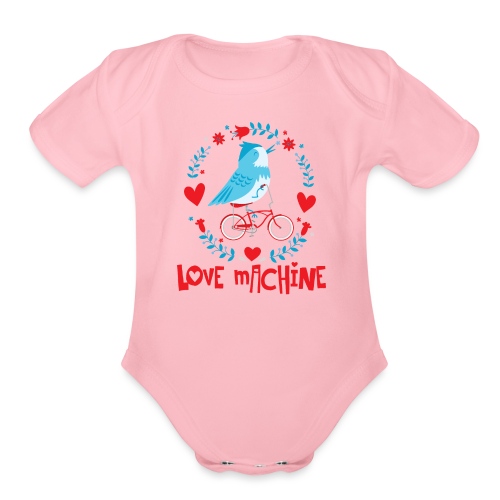 Cute Love Machine Bird - Organic Short Sleeve Baby Bodysuit