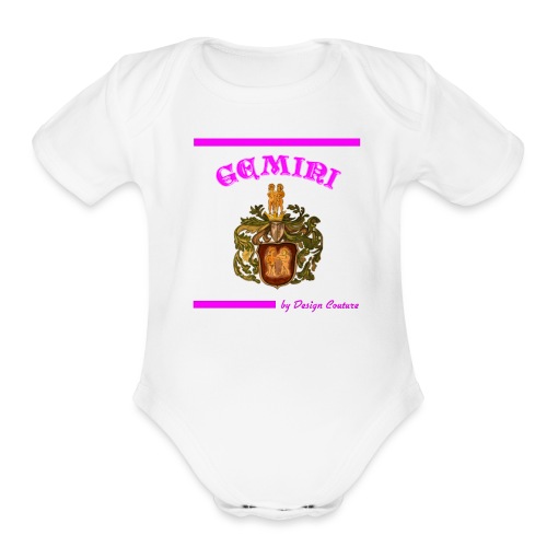 GEMINI PINK - Organic Short Sleeve Baby Bodysuit