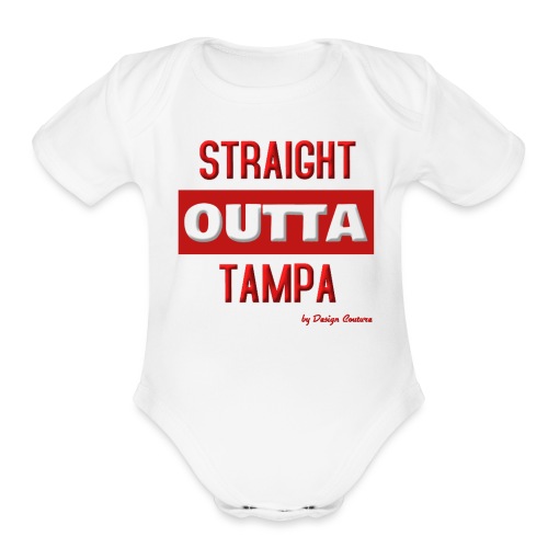 STRAIGHT OUTTA TAMPA RED - Organic Short Sleeve Baby Bodysuit