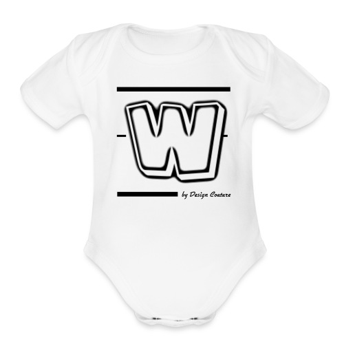 W WHITE - Organic Short Sleeve Baby Bodysuit