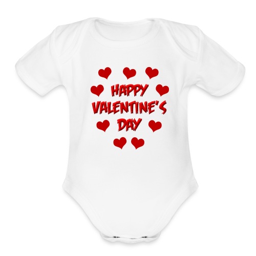 VALENTINES DAY GRAPHIC 1 - Organic Short Sleeve Baby Bodysuit