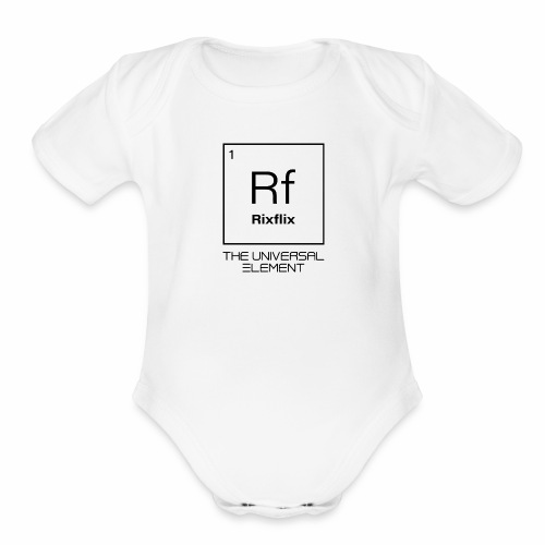 Rix Flix Universal Element white block - Organic Short Sleeve Baby Bodysuit