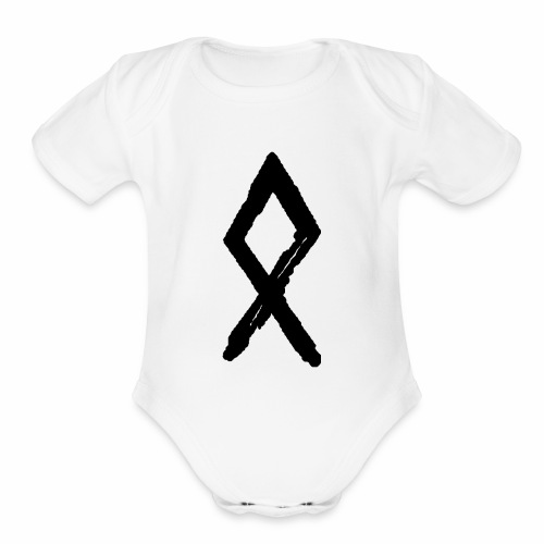 Elder Futhark Rune - Letter O - Organic Short Sleeve Baby Bodysuit