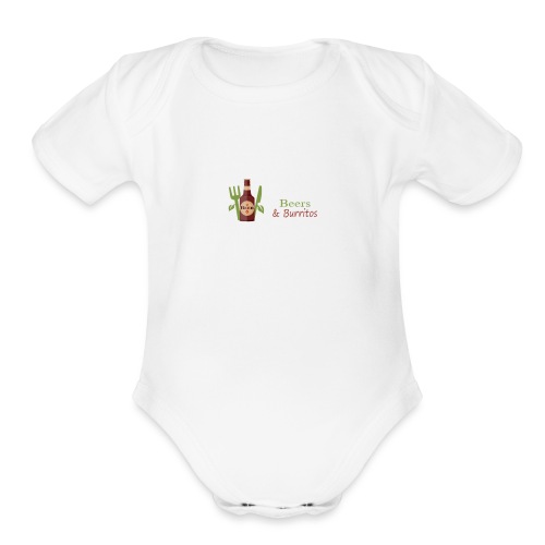 Beers & Burritos Logo - Organic Short Sleeve Baby Bodysuit