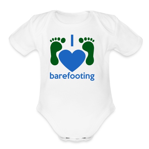 I heart barefooting - Organic Short Sleeve Baby Bodysuit