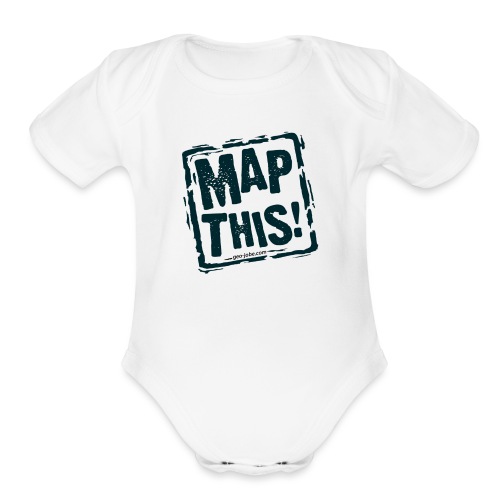 MapThis! Black Stamp Logo - Organic Short Sleeve Baby Bodysuit